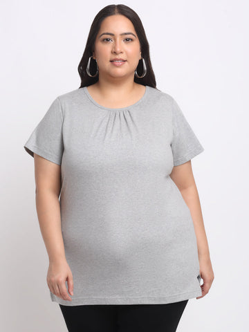 Plus Size Cotton Longline T-shirt