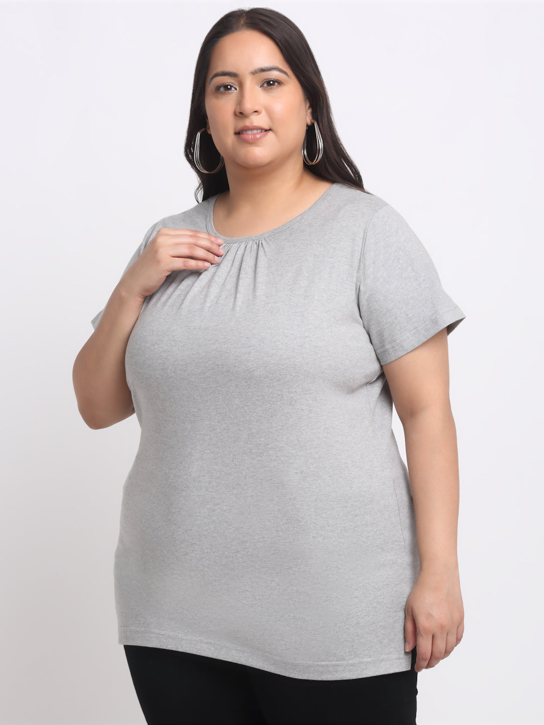 Plus Size Cotton Longline T-shirt