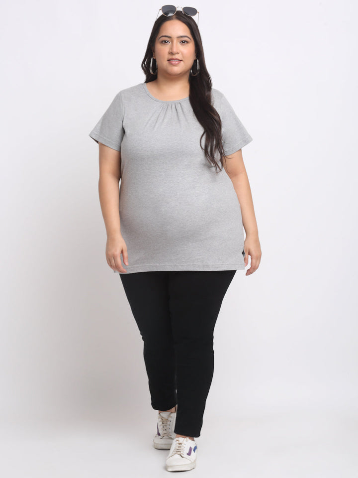 Plus Size Cotton Longline T-shirt