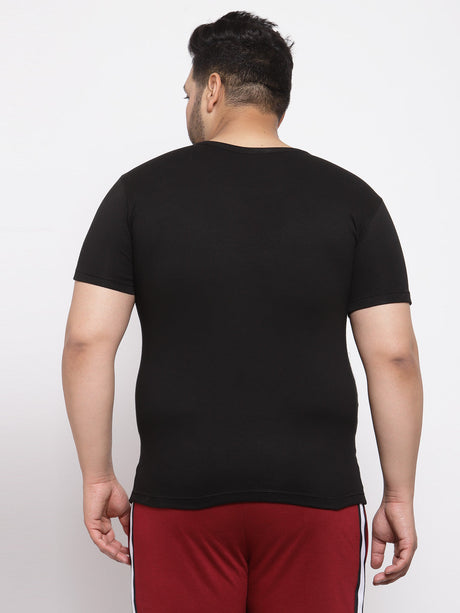plusS Men Black Solid Innerwear Vest