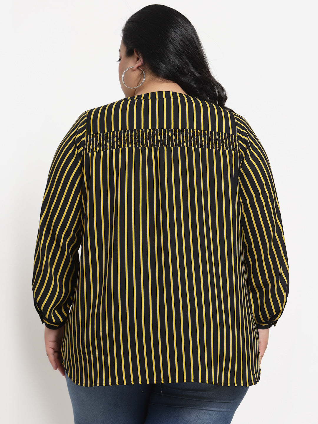 plusS Black Striped Top