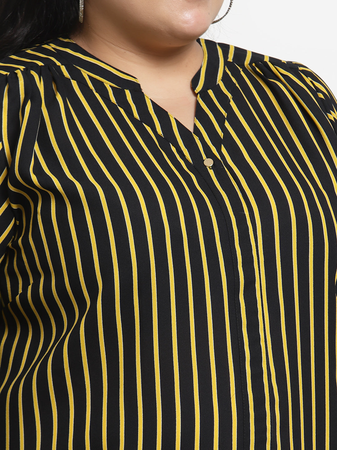 plusS Black Striped Top