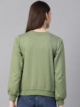 plusS Women Green  Black Printed Sweatshirt