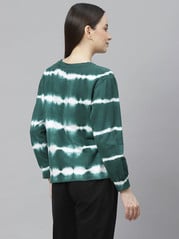 plusS Women Green Printed Sweatshirt
