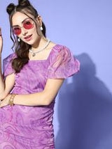 Elegant Purple Abstract Volume Play Dress