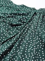 plusS Women Green  White Polka Dots Printed Midi Wrap Skirt