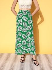 plusS Green Floral Indie Gal Skirt