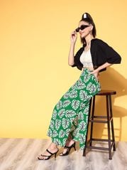plusS Green Floral Indie Gal Skirt