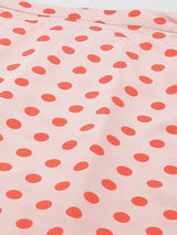 plusS Women Peach-coloured  Orange Polka Dots A-Line Midi Skirt