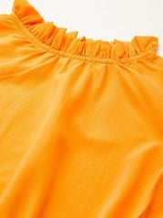 plusS Yellow Solid Mandarin Collar Top