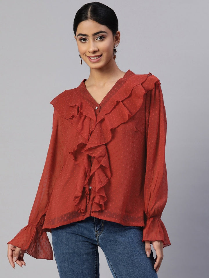 plusS Ruffles Georgette Top