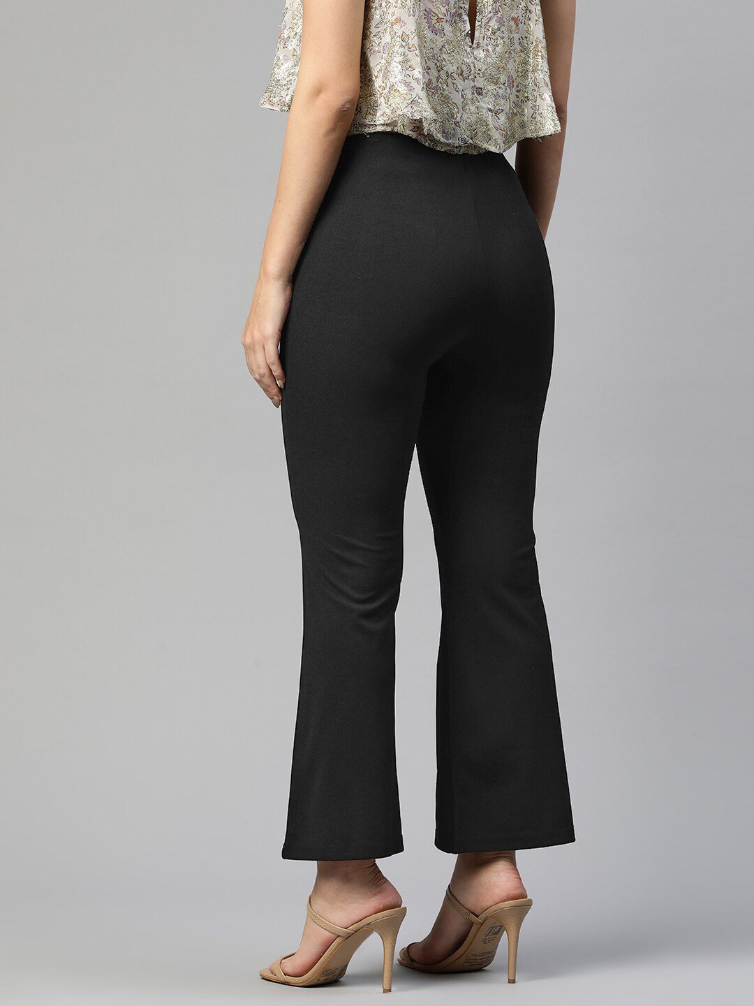 plusS Flared High-Rise Trousers