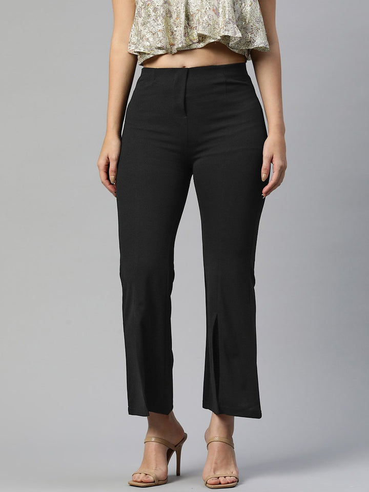 plusS Flared High-Rise Trousers