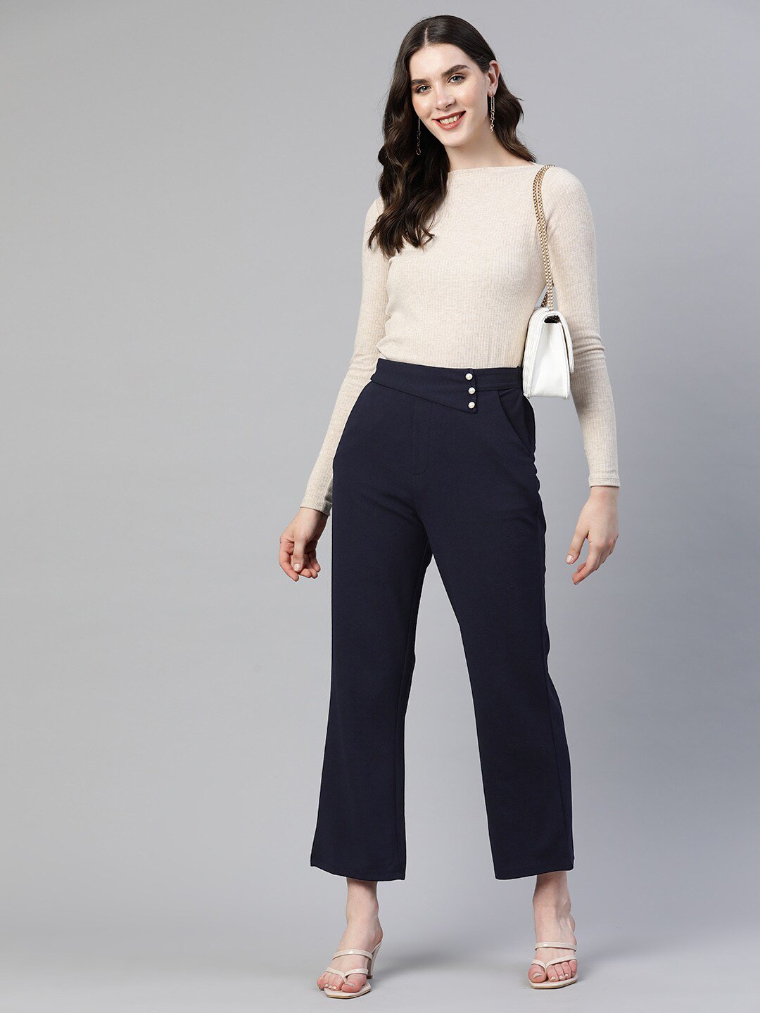 Mauvais Gray Check Cropped Trousers Womens 34 Plaid | eBay