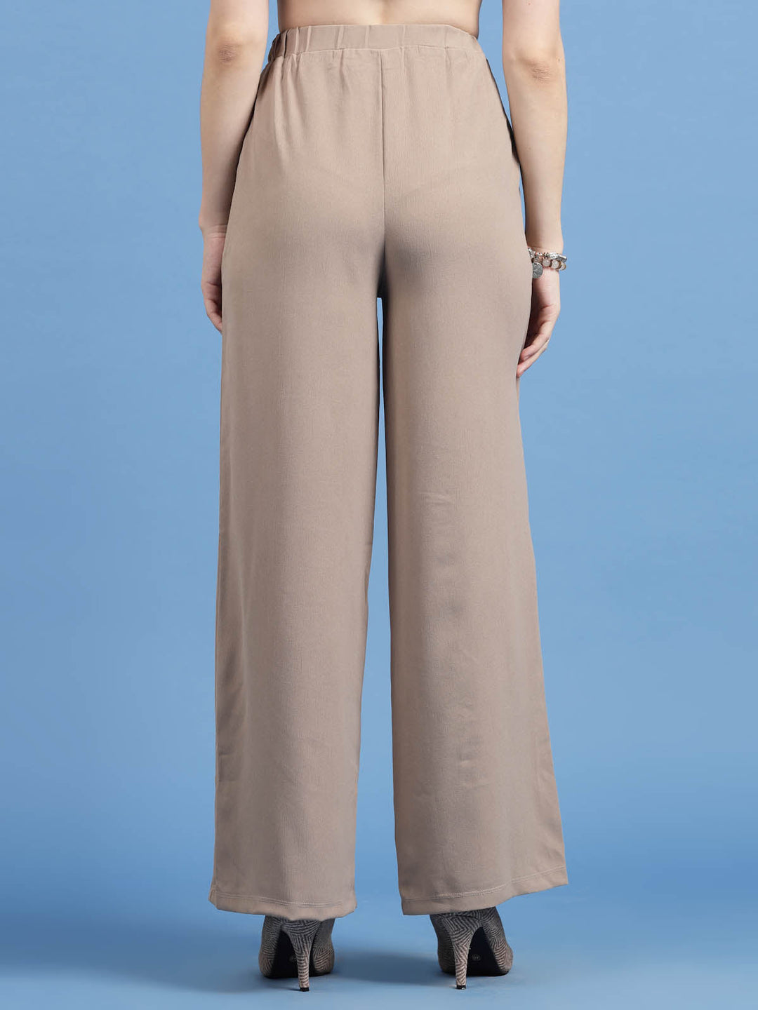 Women Mid-Rise Parallel Trousers