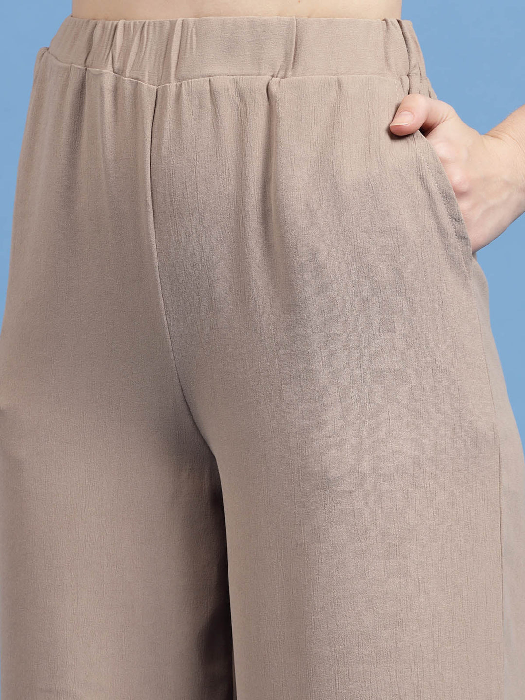 Women Mid-Rise Parallel Trousers