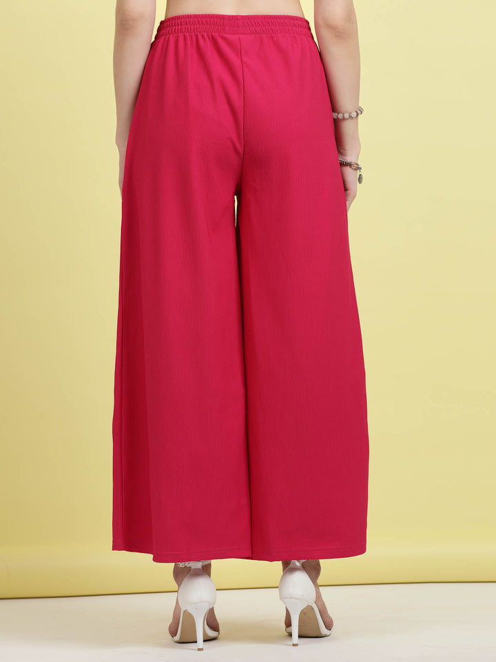 Women Mid-Rise Parallel Trousers