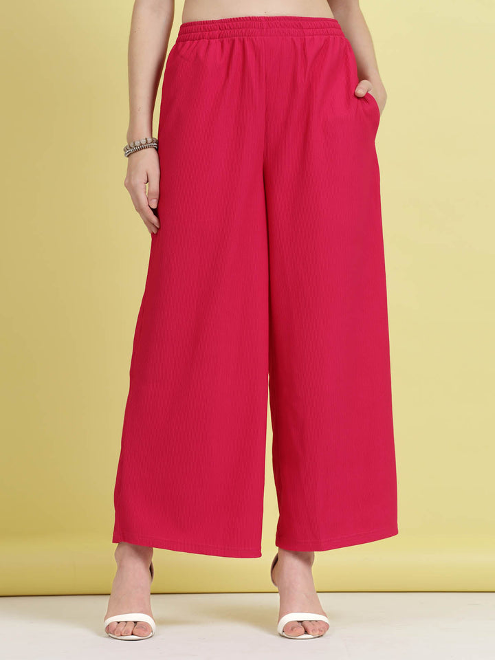 Women Mid-Rise Parallel Trousers