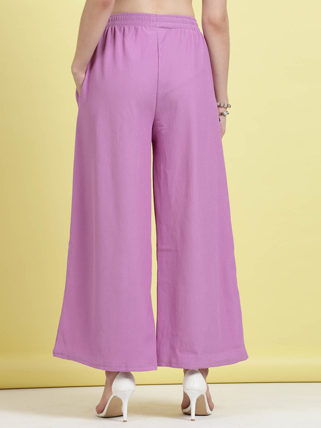 Women Mid-Rise Parallel Trousers