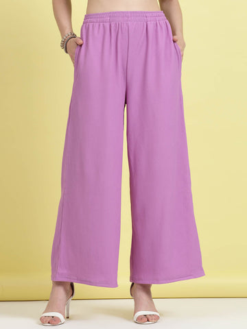 Women Mid-Rise Parallel Trousers