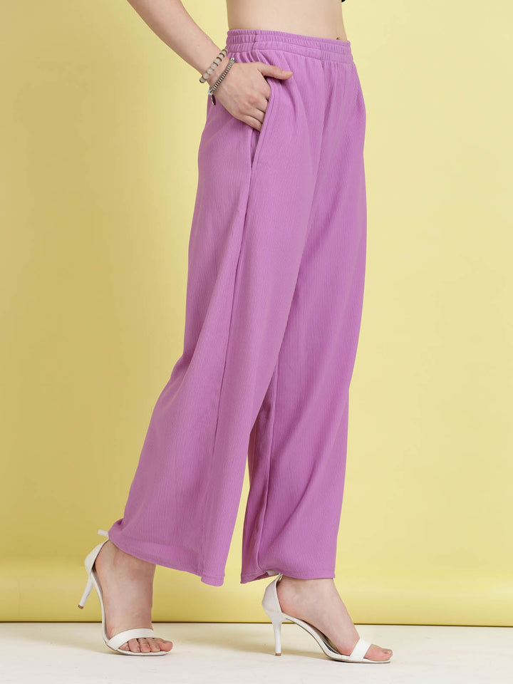 Women Mid-Rise Parallel Trousers