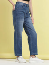 Women Blue Clean Look Light Fade Stretchable Jeans