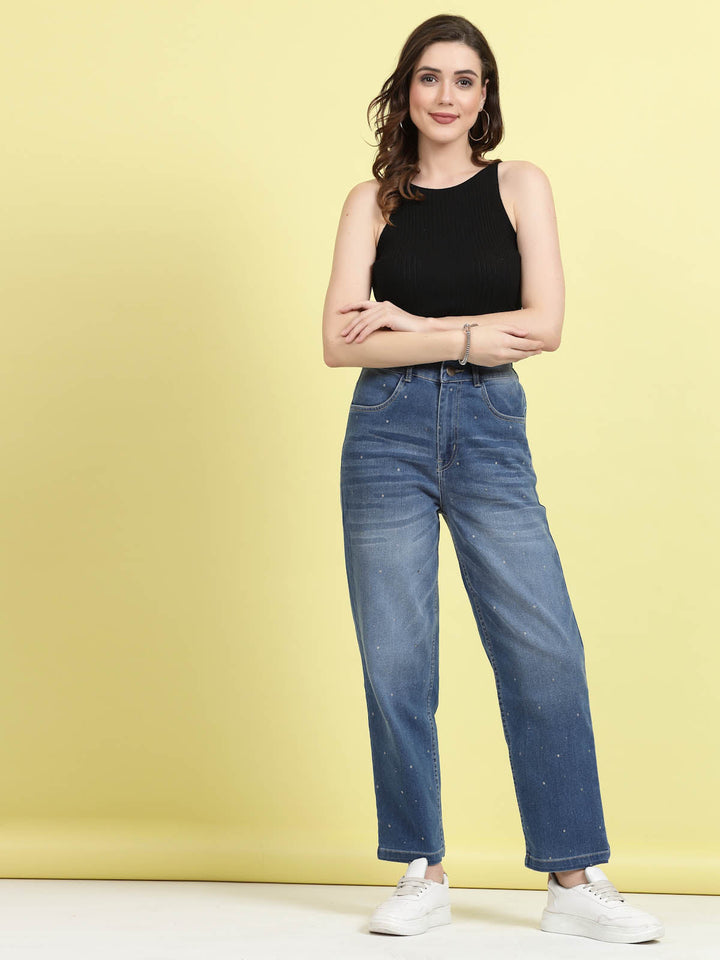 Women Blue Clean Look Light Fade Stretchable Jeans