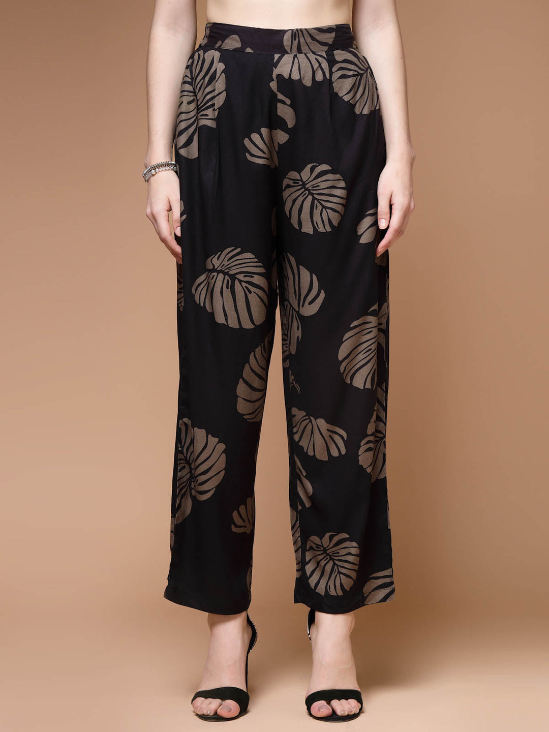 Black Floral Printed Top & Trouser