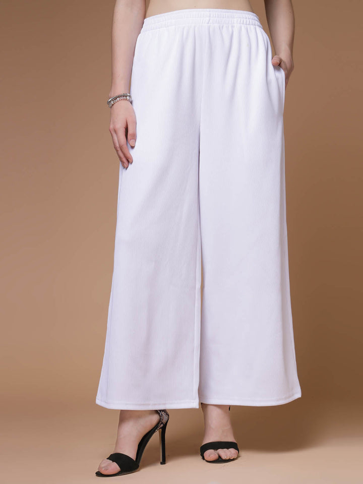 Women Mid-Rise Parallel Trousers