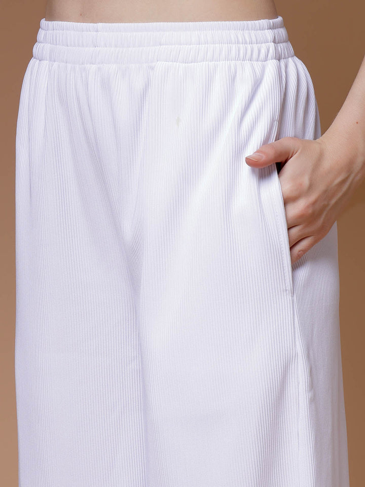 Women Mid-Rise Parallel Trousers