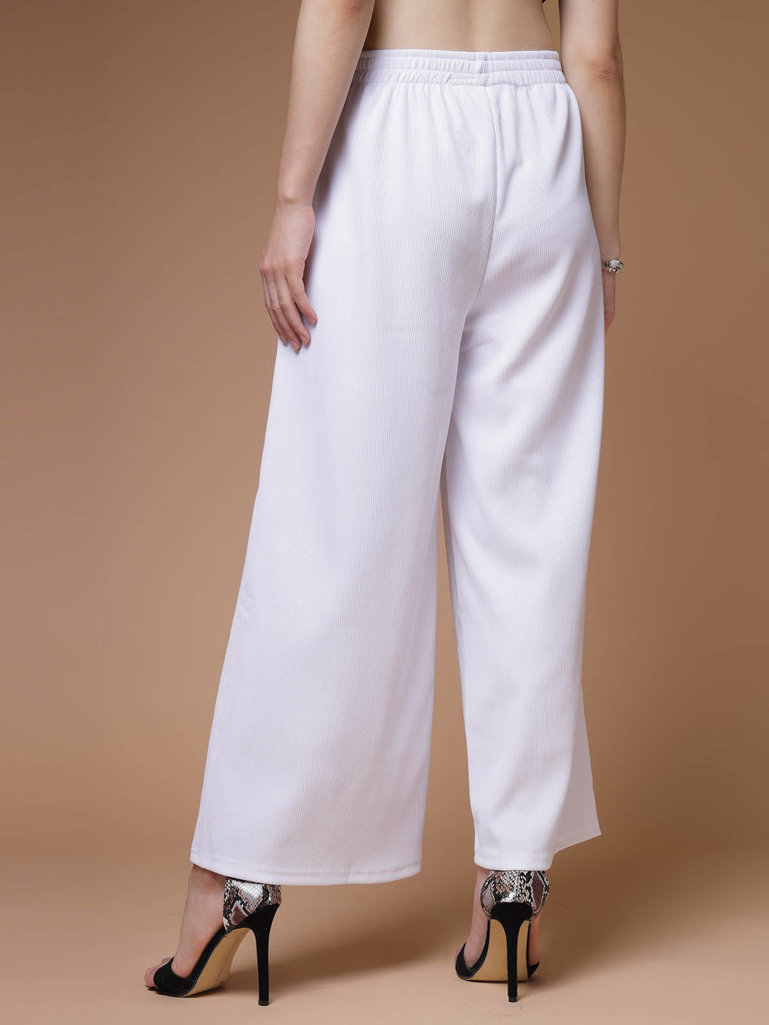 Women Mid-Rise Parallel Trousers