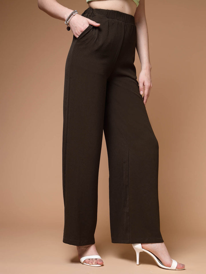 Women Mid-Rise Parallel Trousers