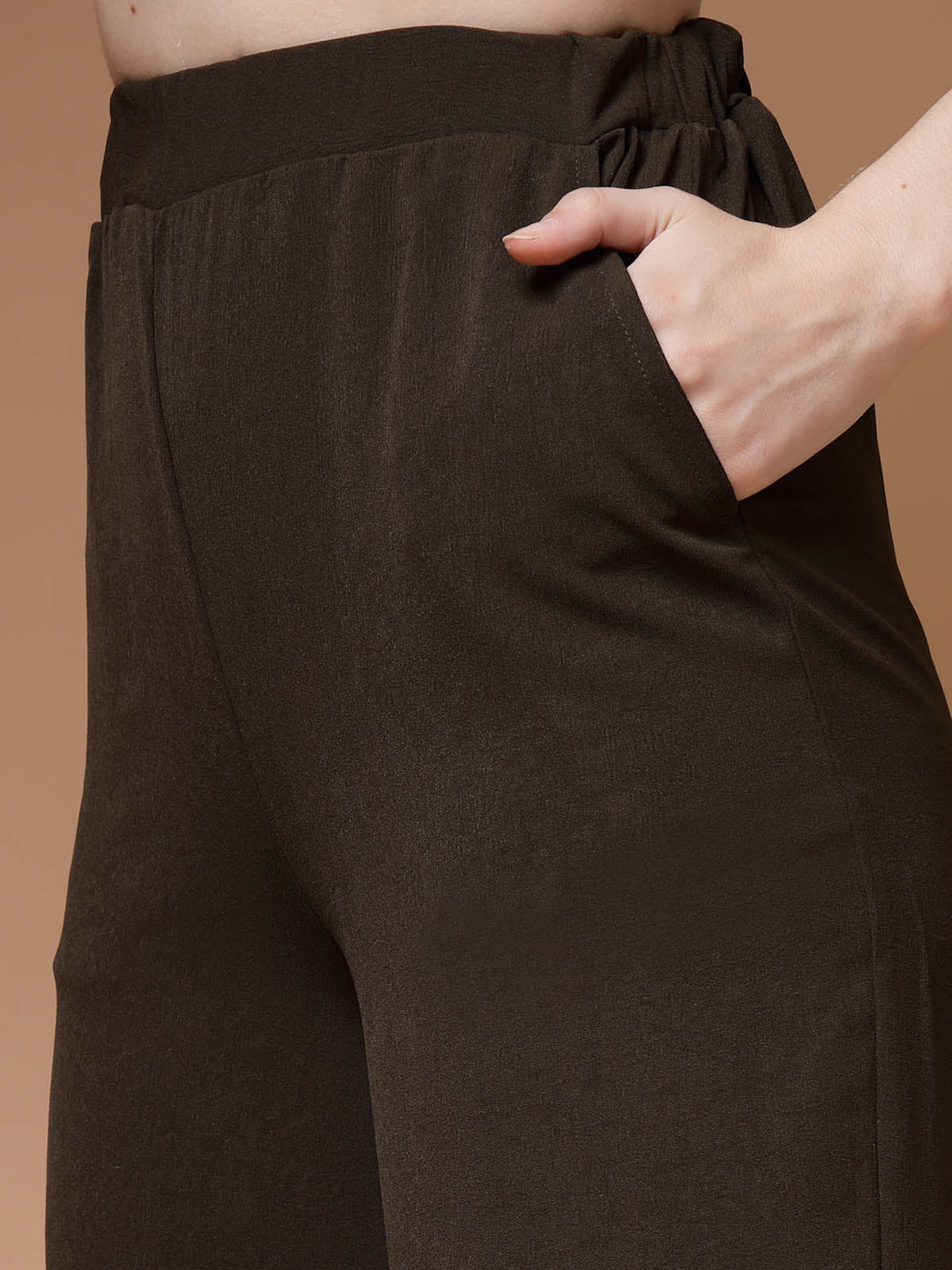 Women Mid-Rise Parallel Trousers