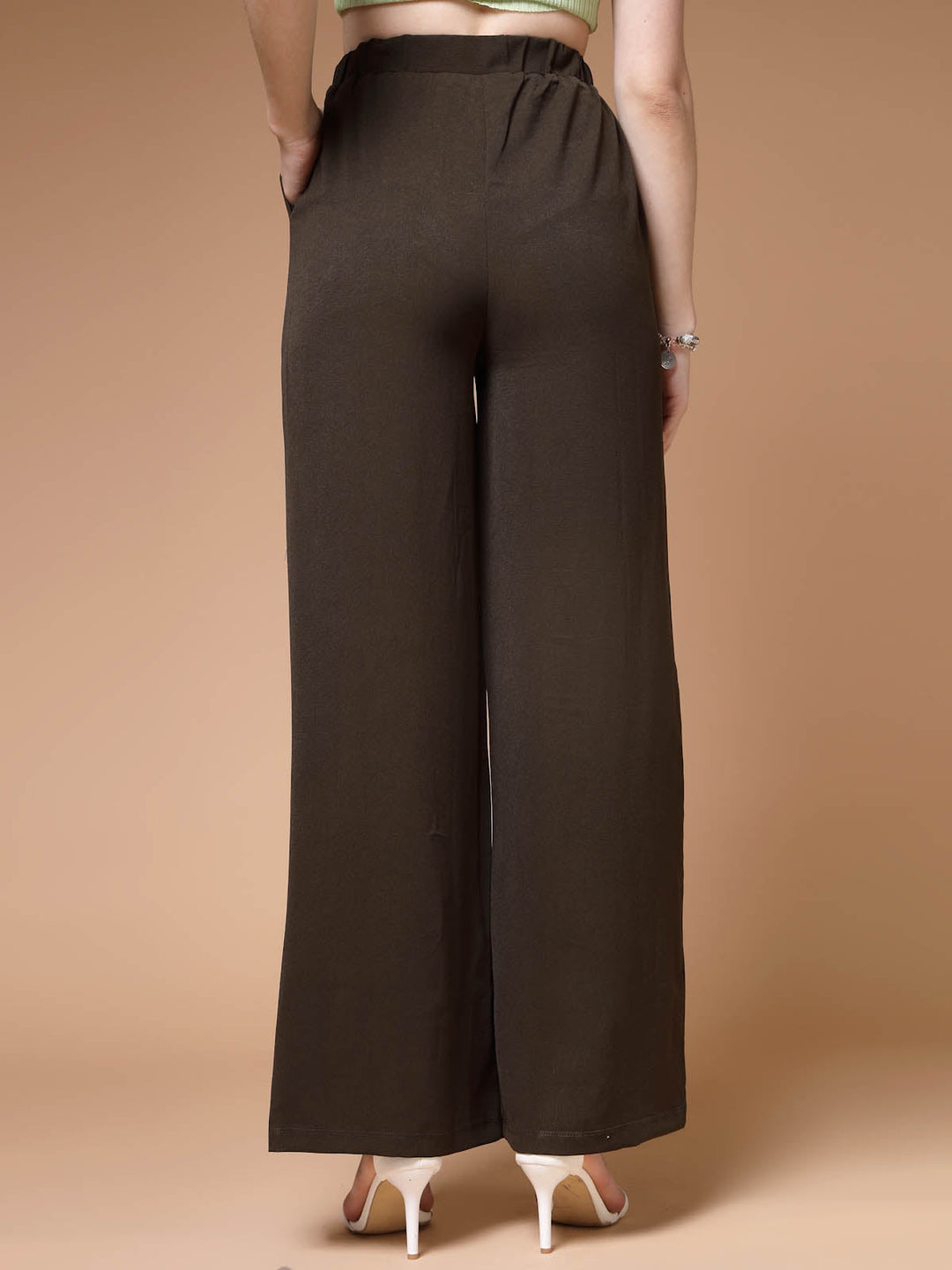 Women Mid-Rise Parallel Trousers