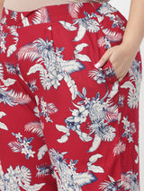 Plus Size Floral Printed Shirt & Trousers
