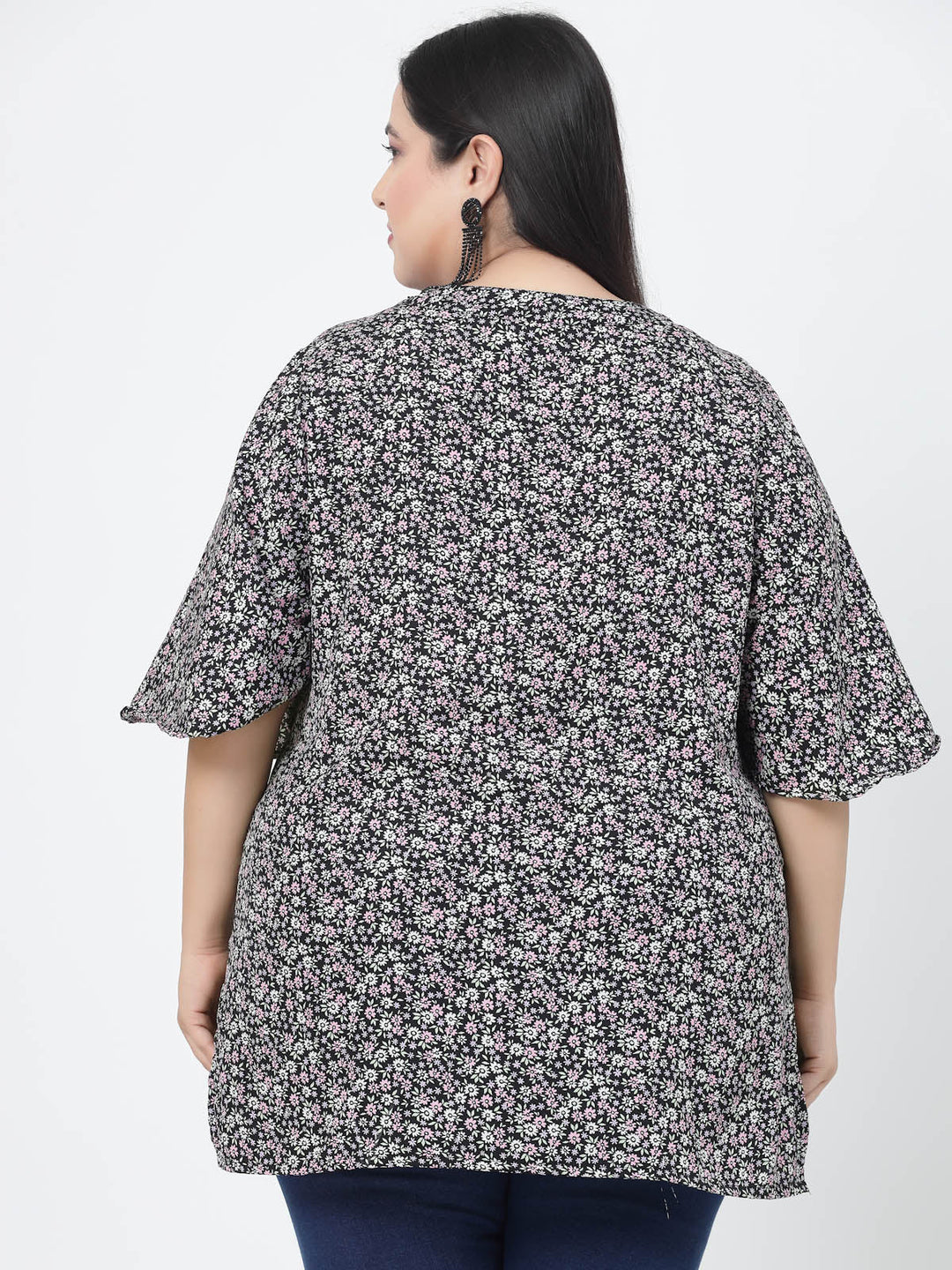 Floral Printed Flared Sleeves Top