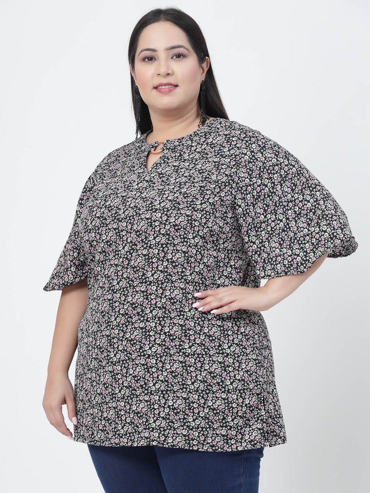 Floral Printed Flared Sleeves Top