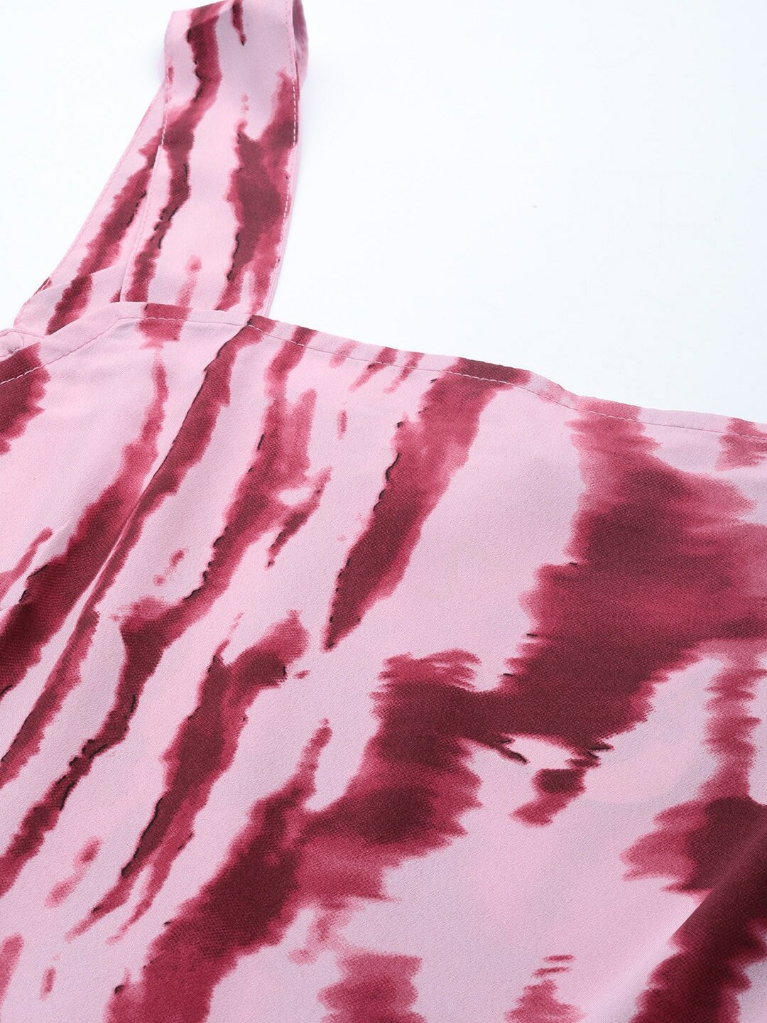 plusS Tie and Dye Tiered A-Line Midi Dress