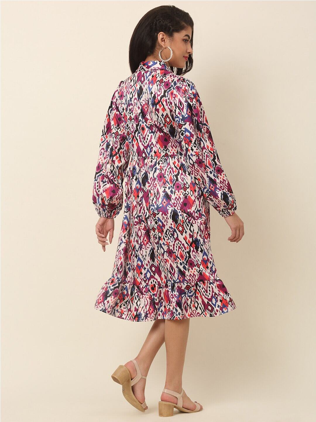 plusS Pink Floral Print Shirt Dress