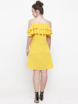 plusS Women Yellow Solid A-Line Dress