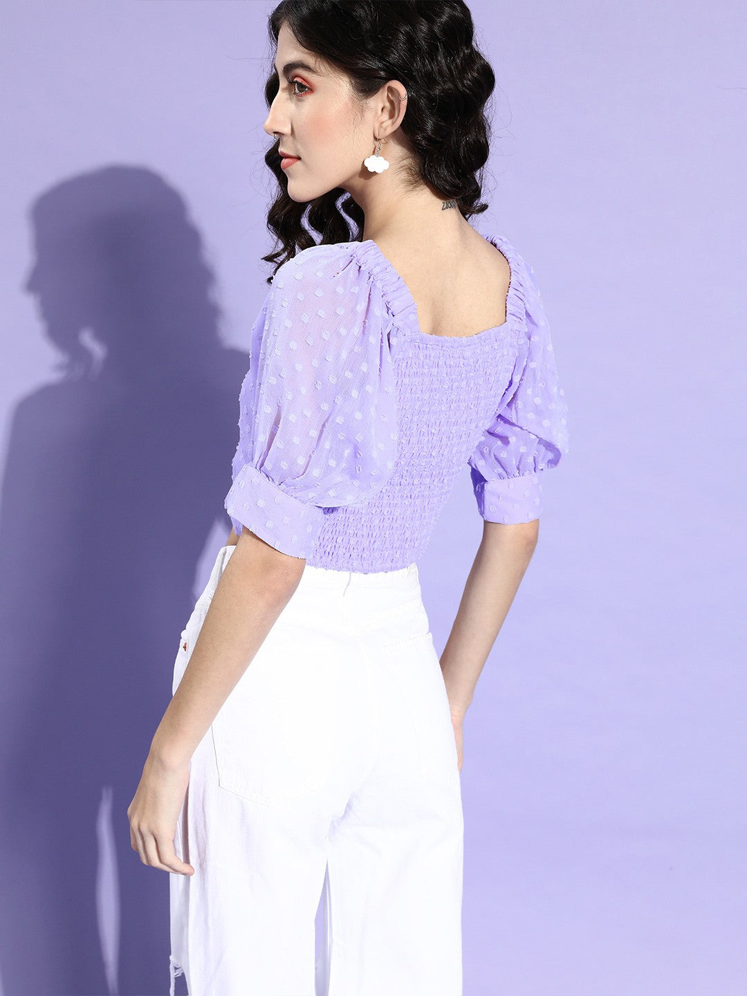 plusS Women Mauve Regular Crop Top