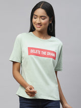 Pink Typography Print Cotton T-shirt