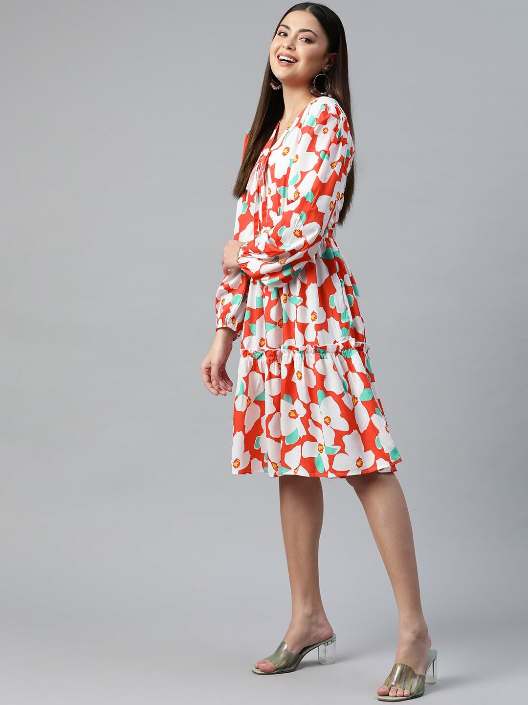 plusS Floral Peinted A-Line Dress