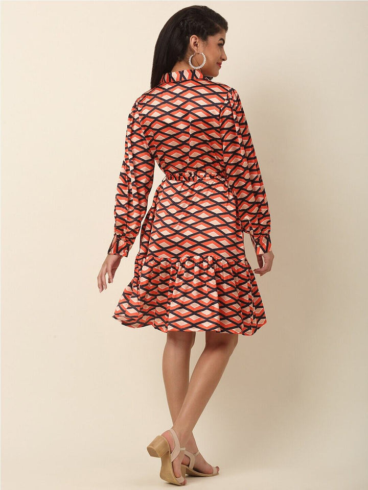 plusS Coral Print Shirt Dress