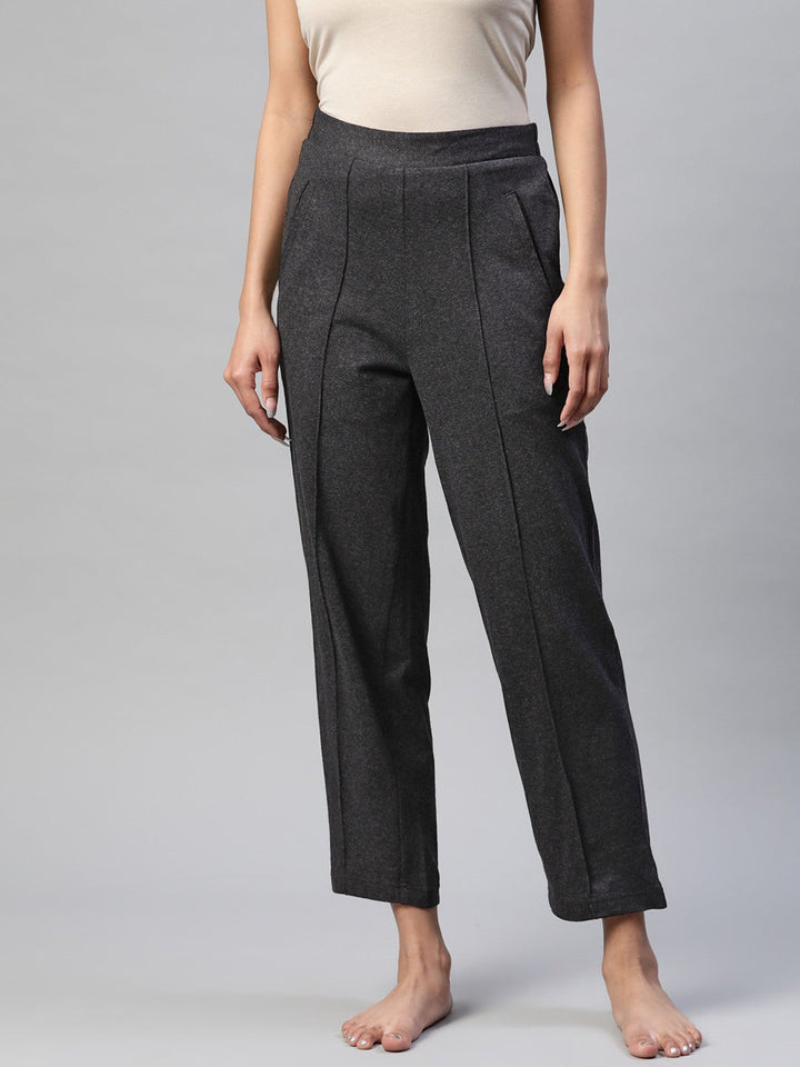 Charcoal Solid Track Pants