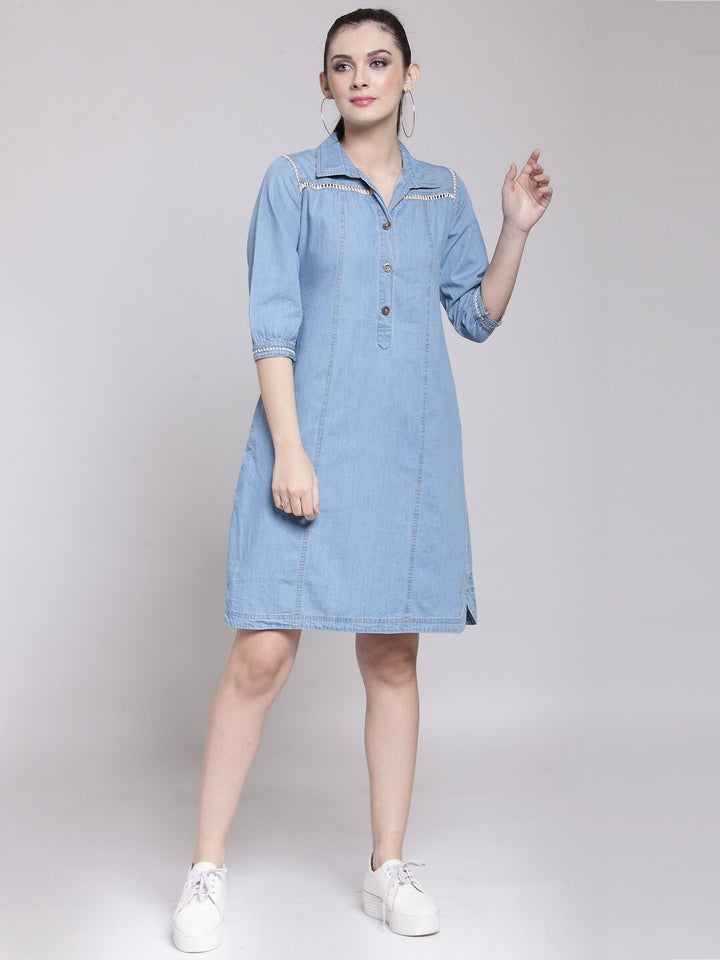 plusS Blue Denim A-Line Dress