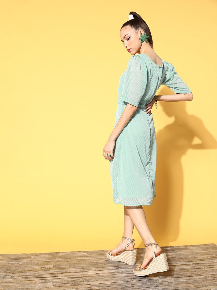 Enchanting Sea Green Striped Vacay Attire