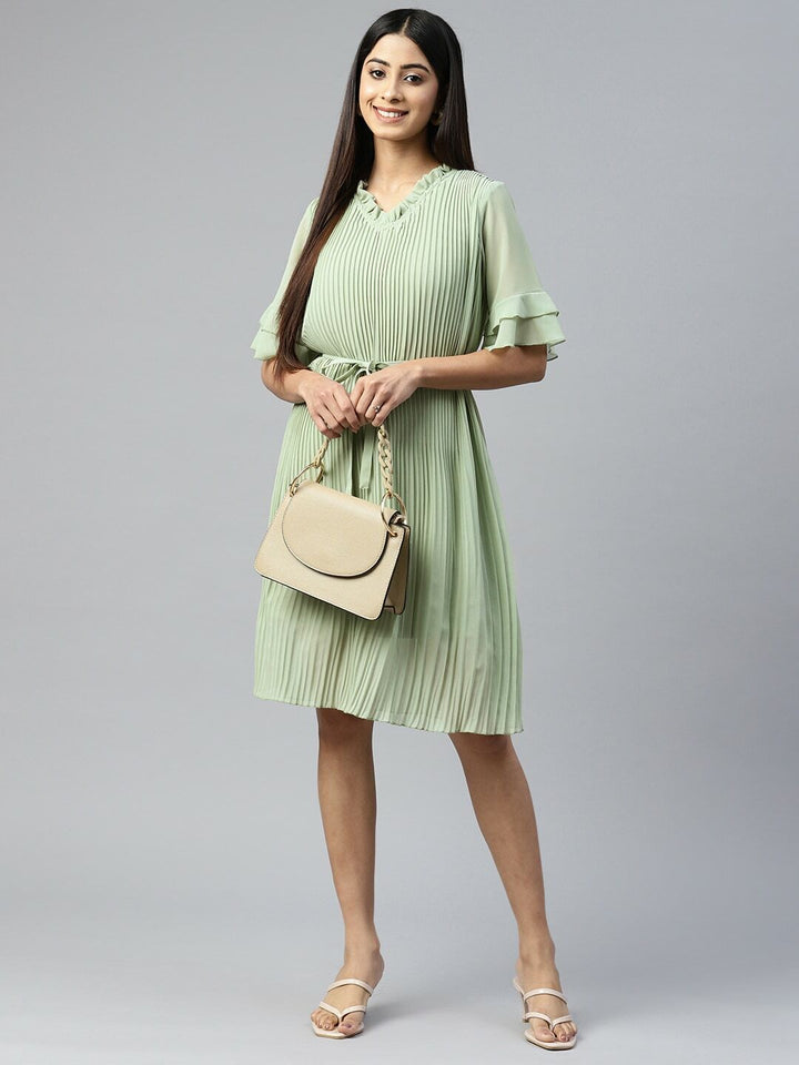 plusS Green Striped Dress