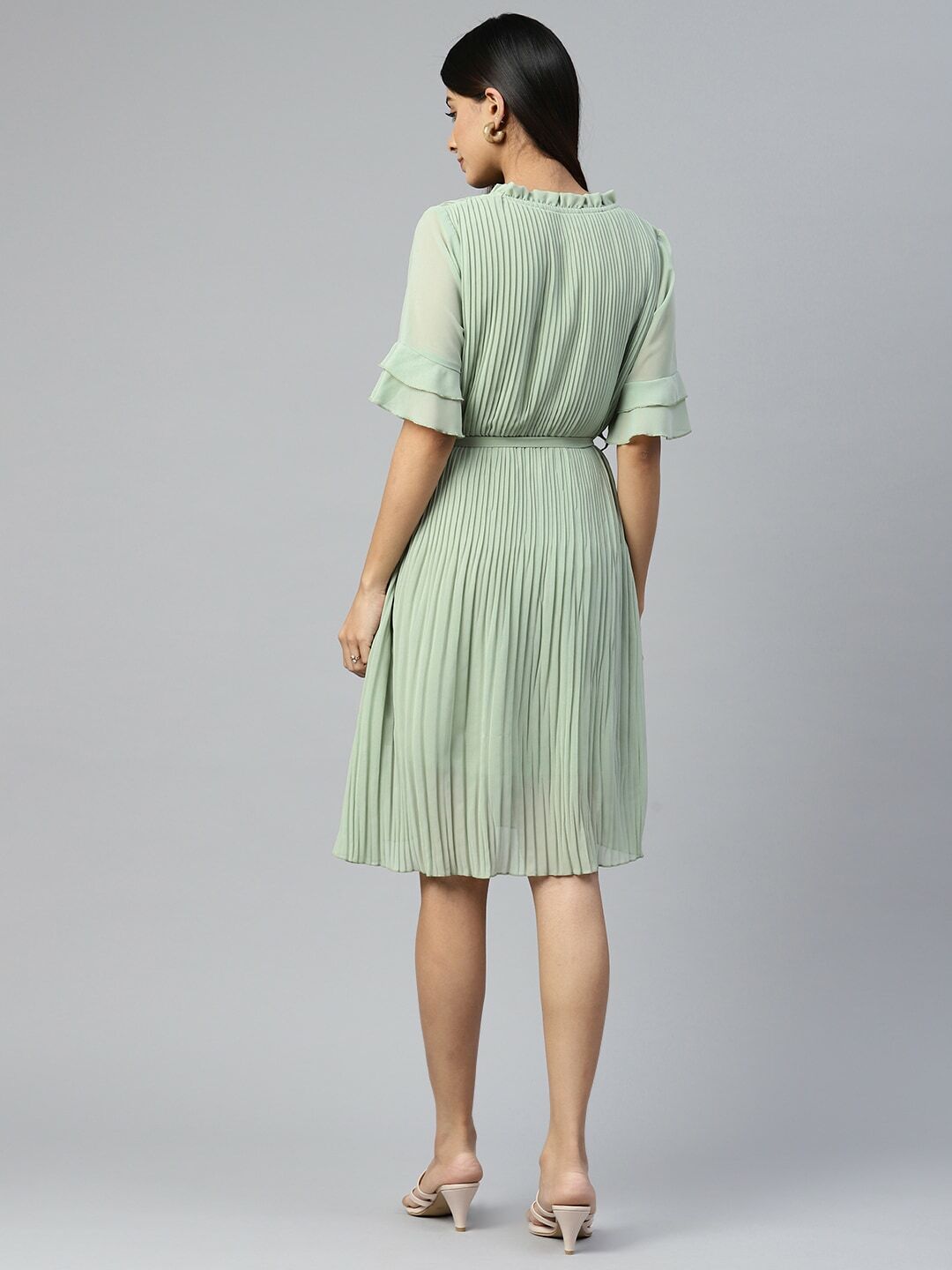 plusS Green Striped Dress