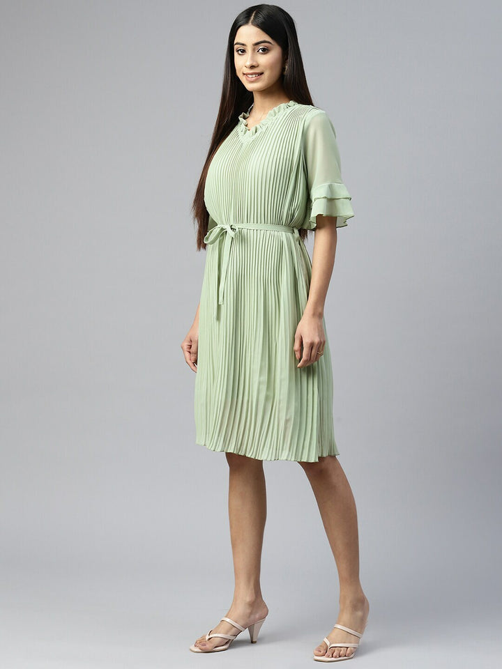 plusS Green Striped Dress